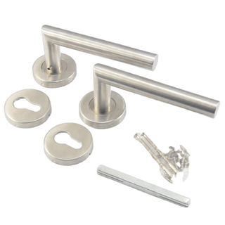 La puerta interior residencial de acero inoxidable de la palanca sólida al por mayor de China maneja la roseta cuadrada de la cerradura