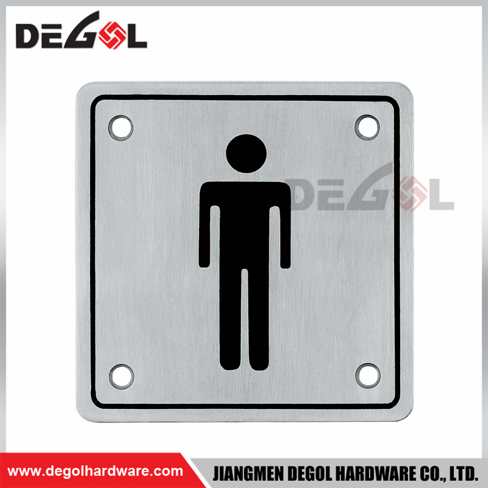 Placa de señal de puerta de advertencia de atención de acero inoxidable cuadrada SP1002