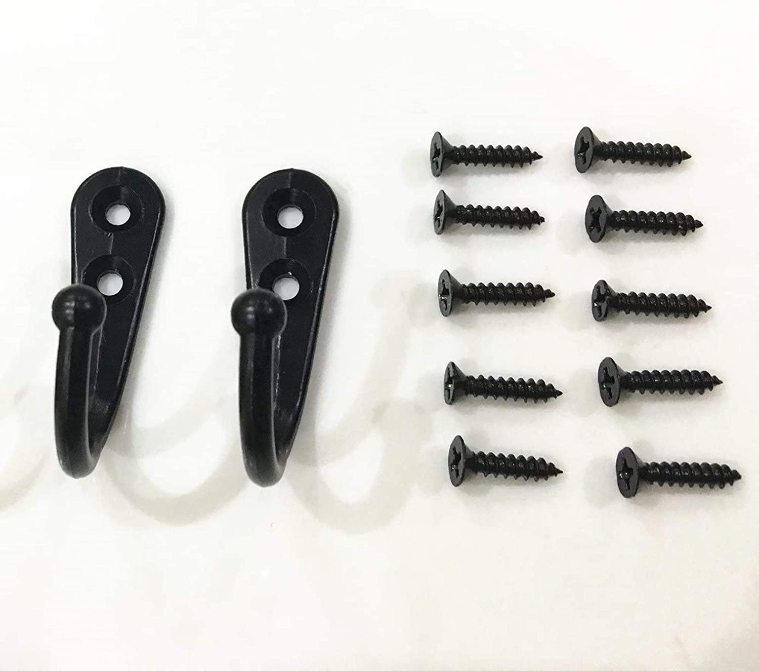  Gancho para abrigos montado en la pared negro individual para garaje de cocina, ganchos r&uacute;sticos para batas, colgador de ropa con tornillos 
