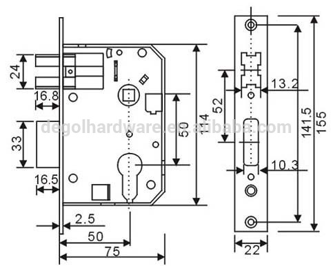 Cerradura de seguridad de alta calidad para puerta de madera Degol ML-04