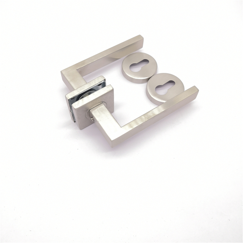 Manija de puerta cuadrada duradera de acero inoxidable 304 para puerta de madera