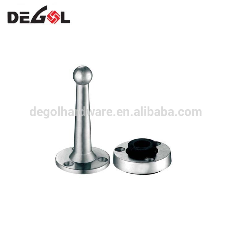 Tope de puerta de goma elegante de acero inoxidable con tornillo