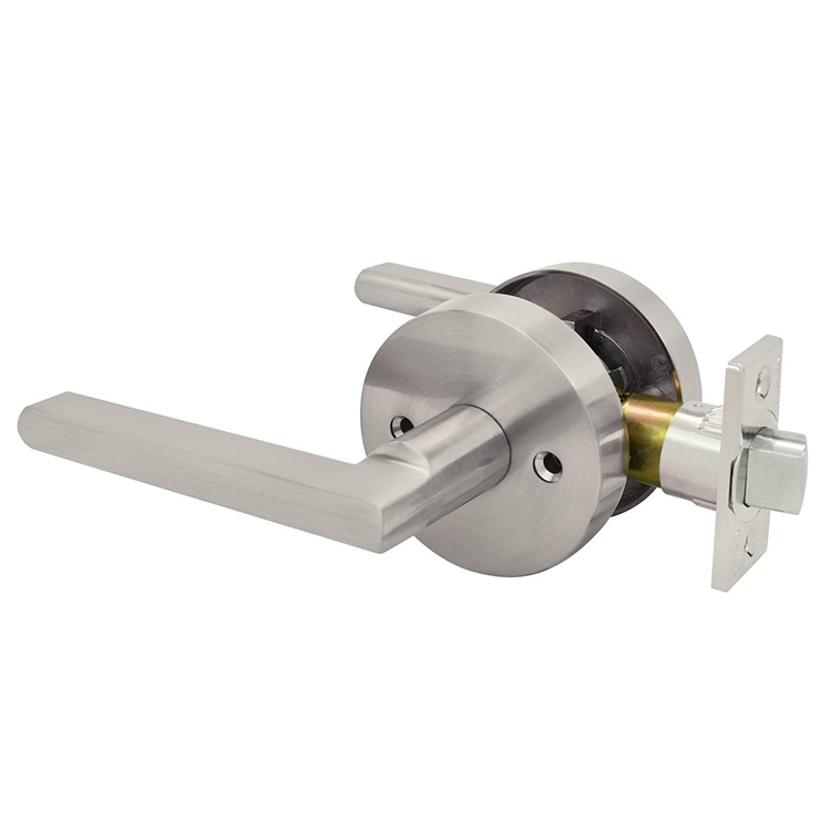Cerradura de manija de puerta con llave de doble cara con palanca cilíndrica de aleación de zinc de alta calidad