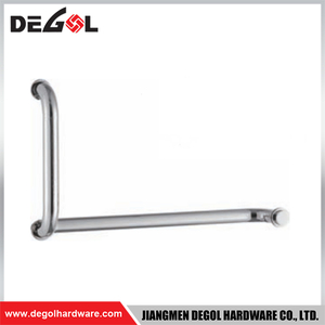 YE104 Herraje para puerta de cristal cromado satinado negro