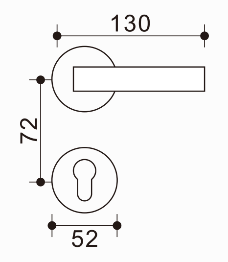 Elegante manija de puerta de zinc y aluminio, construcción robusta, refina el interior de su hogar