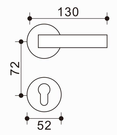 Palanca de puerta moderna de zinc y aluminio, superficie lisa, perfecta para interiores elegantes