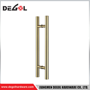 DP1021 Manija de puerta de vaivén de acero inoxidable dorado de vidrio 304 de grado comercial de alta resistencia 