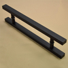 DP1017 Manija de tiro de puerta industrial de puerta de vidrio en forma de H de acero inoxidable cuadrado negro