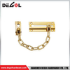 Cadena de puerta de seguridad de cadena de puerta satinada con bola deslizante de acero inoxidable dorado de 85x63mm