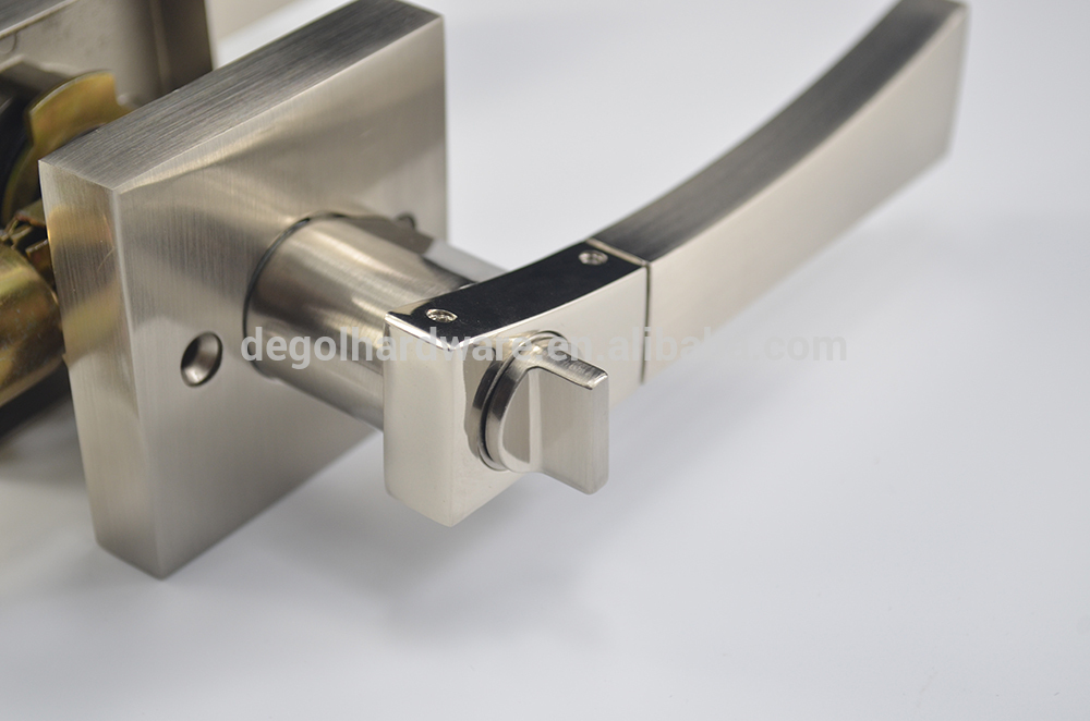 Cerradura de manija de puerta de doble palanca clásica cerraduras de manija de puerta de hotel de Italia de níquel cepillado cerraduras de manija de hotel