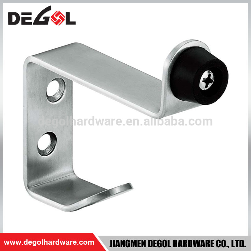 Venta caliente puerta de acero inoxidable montada creativa diferentes tipos únicos de tapones de puerta con gancho de ropa