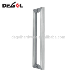 Tirador de puerta industrial de vidrio de doble cara cuadrado de acero inoxidable de alta calidad