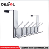 HKS1201 Soporte para colgar sobre la puerta de acero inoxidable, plateado, resistente, gancho de tela para abrigo, bata, sombrero, ropa, toallas colgantes