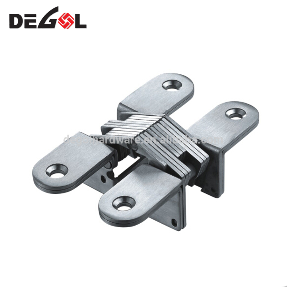 Bisagras de puerta invisibles Bisagras ajustables Bisagra de tope de aleación de zinc cromado brillante