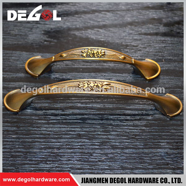 Muebles de lujo de alta calidad para muebles de cajón, manija de gabinete de aleación de zinc de latón antiguo