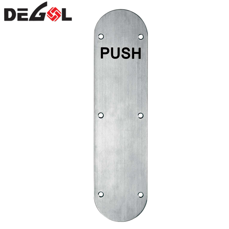 PH1001 Placa de señalización de puerta SS 201/304 personalizada para tirar y empujar