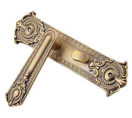 Manija de puerta de latón y cobre antigua, buena venta, con color dorado