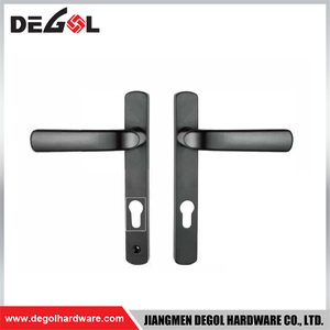 SL1003 Manija de puerta de aluminio de diseño moderno 85 con cerradura plana negra de doble cara para ventanas de apartamentos
