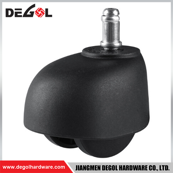 FC1003 Ruedas decorativas para muebles con ruedas negras pequeñas de plástico con freno