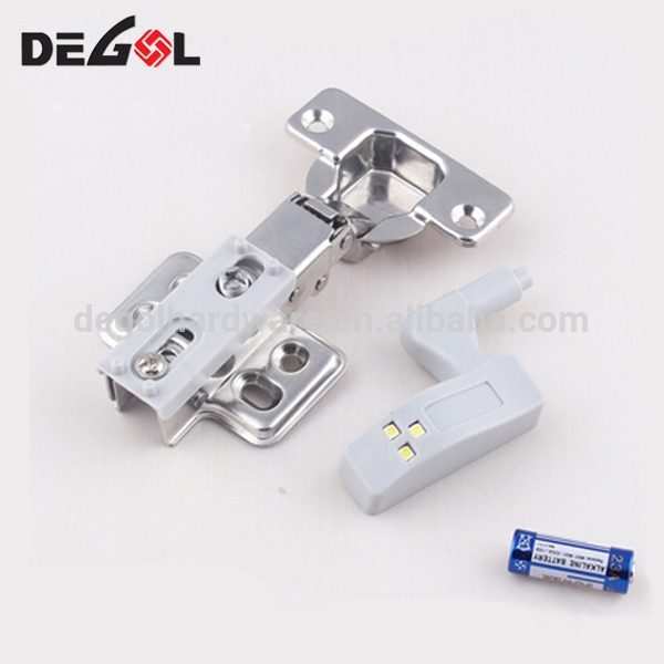 Bisagra de acero inoxidable para armarios de cocina con luz LED