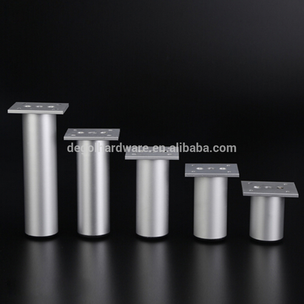 Venta caliente cilindro elegante aluminio muebles pata para mesa de vidrio