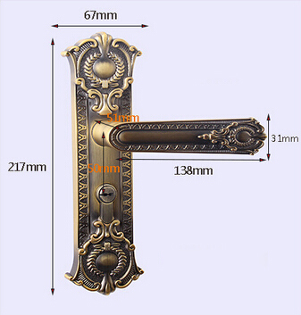 manija de la puerta de lujo de color rosa dorado real