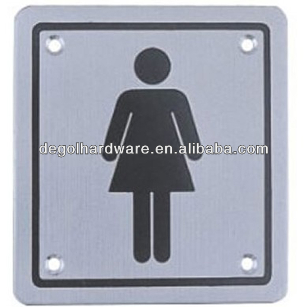 Letrero de baño de damas con esquinas cuadradas