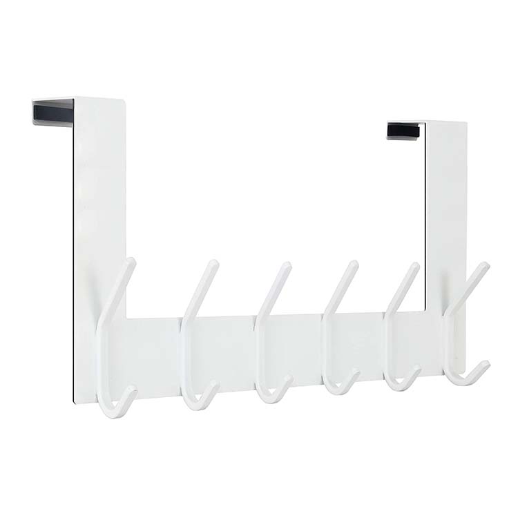 HKS1201 Soporte para colgar sobre la puerta de acero inoxidable, plateado, resistente, gancho de tela para abrigo, bata, sombrero, ropa, toallas colgantes