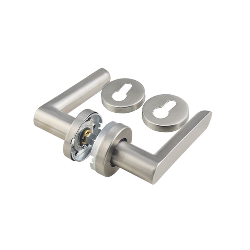 Venta caliente tubo de acero inoxidable tipo palanca palanca puerta de madera manija