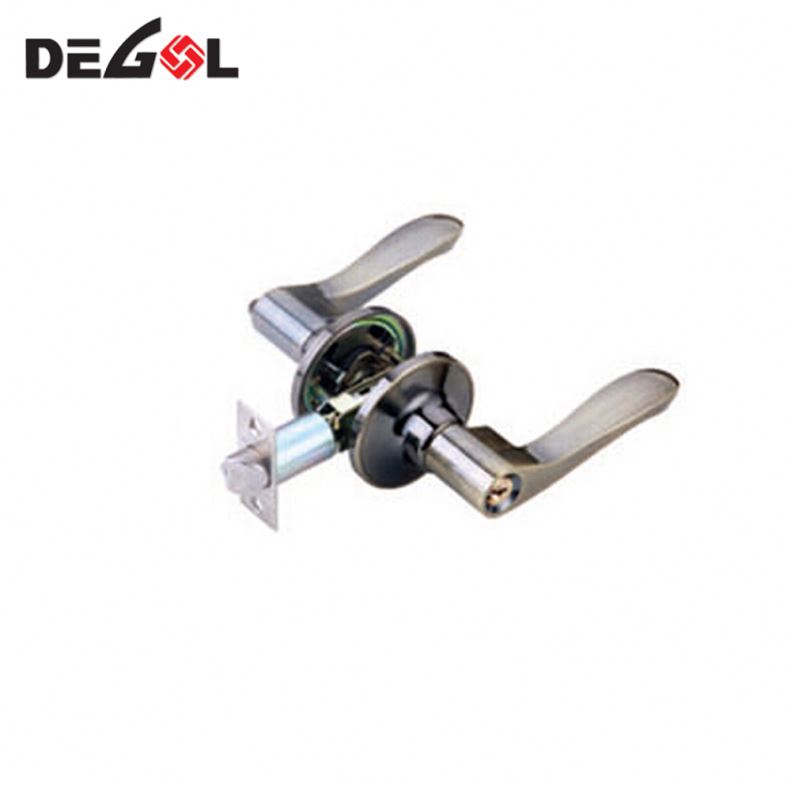 Juego de cerradura de palanca de puerta, cerradura tubular interior de níquel satinado cerradura tubular cerradura de manija de puerta de doble cara