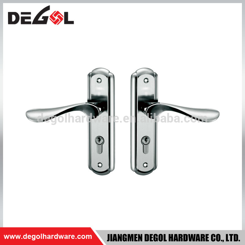 Puerta delantera de apartamento tirador de acero inoxidable con placa posterior
