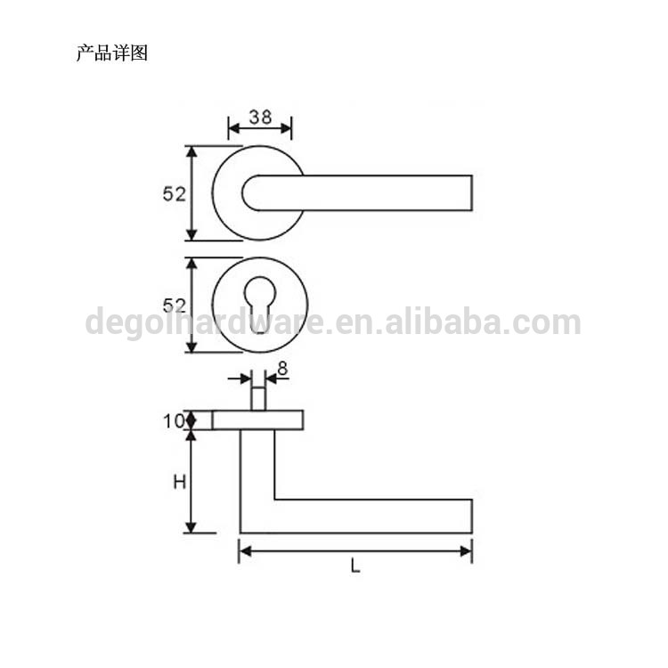 2015 nuevo diseño de palanca de la manija de la puerta de madera