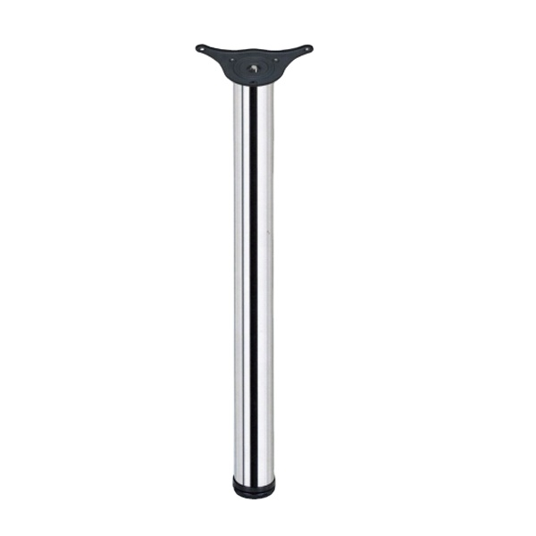 Pata redonda de mesa de hierro forjado de comedor ajustable en cromo