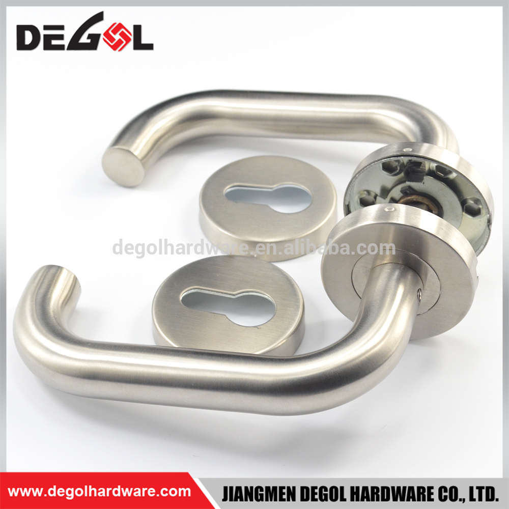 Surtidor de China de acero inoxidable tubo residencial palanca manija de puerta estilo caliente