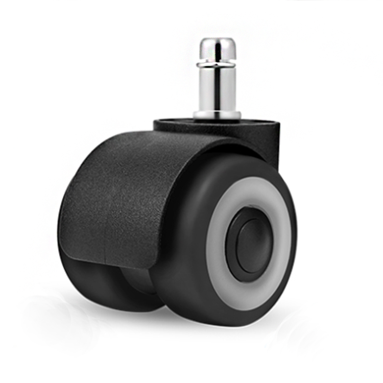FC1001 Ruedas de plástico negras silenciosas para patas de silla de oficina de 40 mm con freno