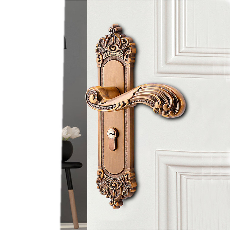 Manija de puerta de latón y cobre antigua, buena venta, con color dorado