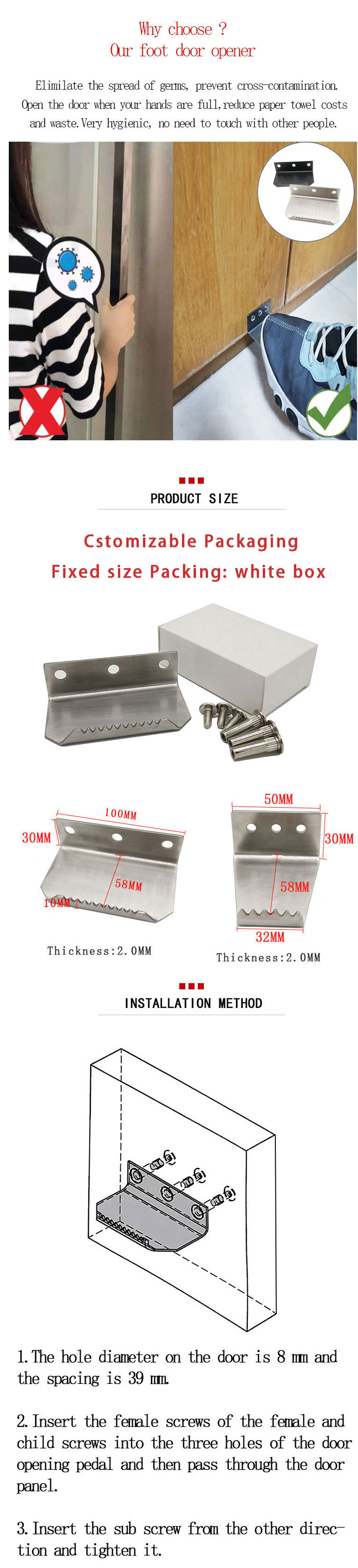 abridor de puerta de pie