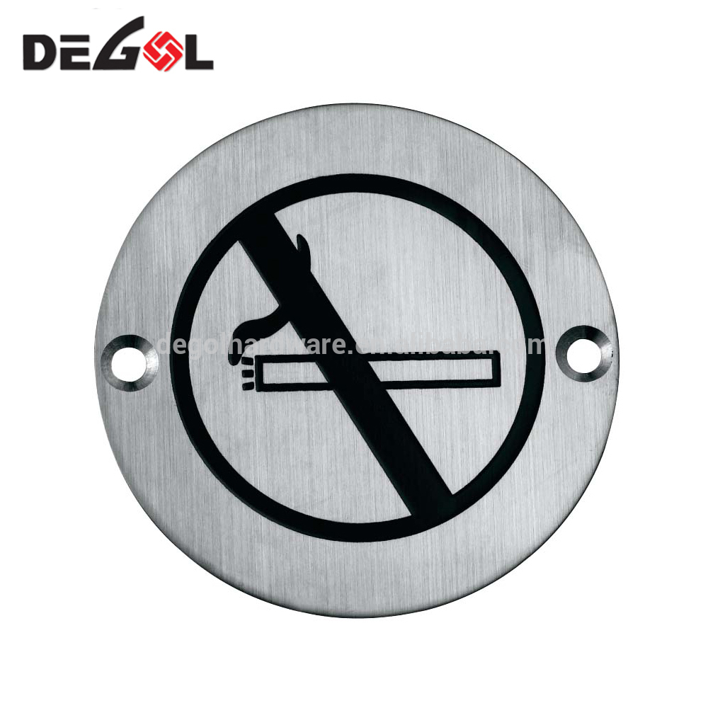 Placa de puerta de señal de no fumar de acero inoxidable de venta caliente