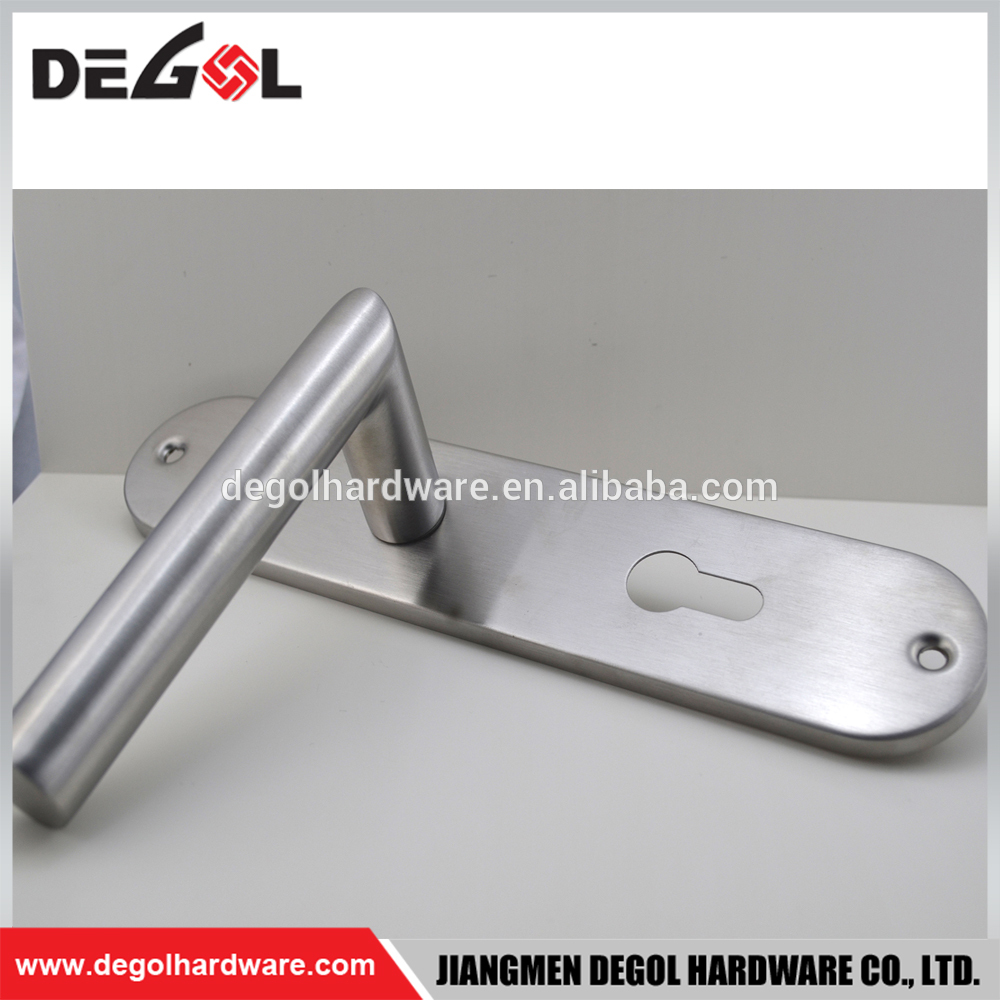 Manija de puerta de palanca de acero inoxidable de alta calidad en placa rectangular