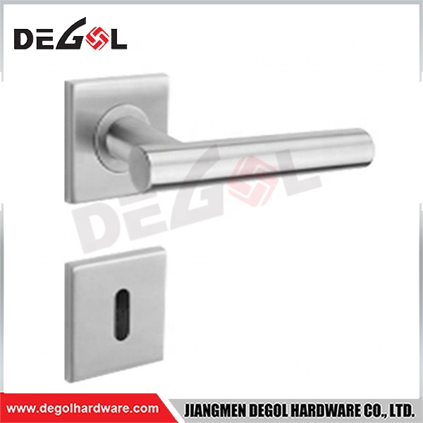 Tirador de puerta de acabado satinado euro Hotsale fácil de instalar tipo de palanca de puerta de acero inoxidable
