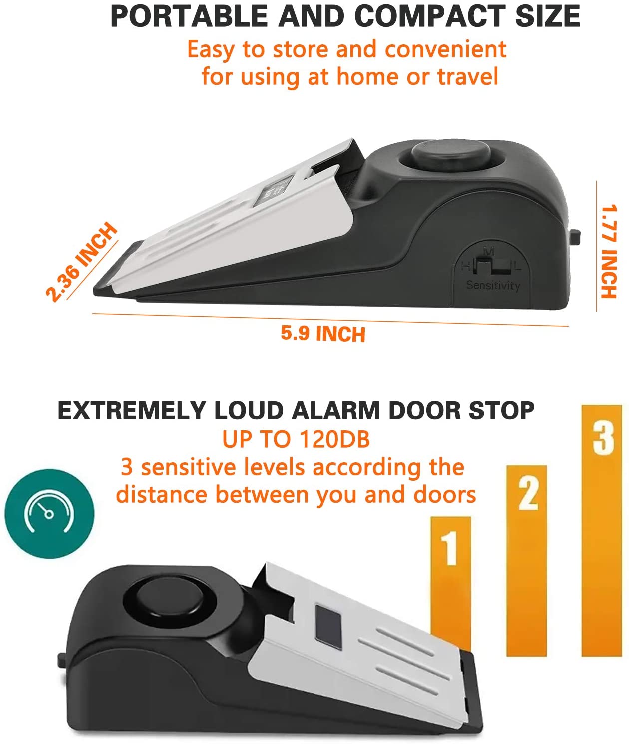 Alarma de tope de puerta de seguridad personal DS1116 para hotel