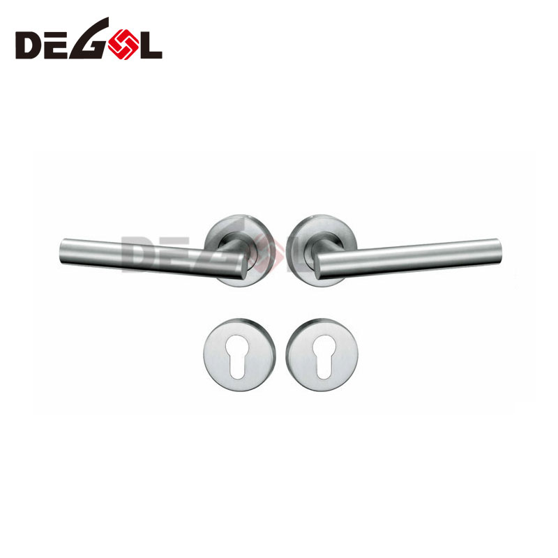 Manija de puerta de acero inoxidable 304 de aleación de aluminio o zinc dorado con juego de cerradura