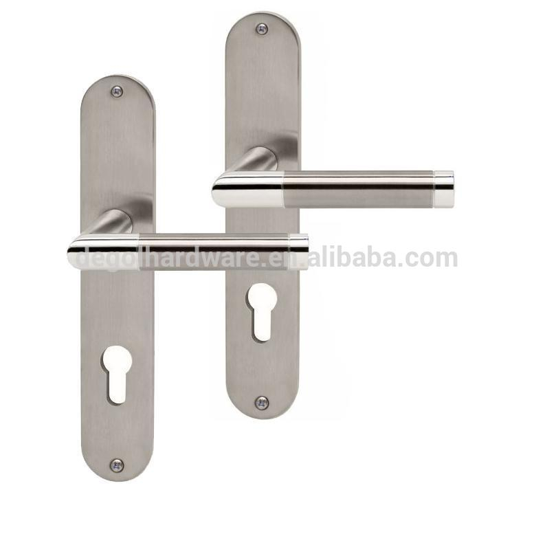 Placa de manija de puerta con cerradura de embutir