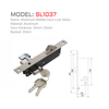 SL1037 Cerradura de puerta corrediza de aluminio con contraseña, estrecha, de aluminio, moderna y lujosa, de 85 mm Cerradura de puerta corrediza de acero inoxidable de diseño moderno con cuerpo de material de zinc 