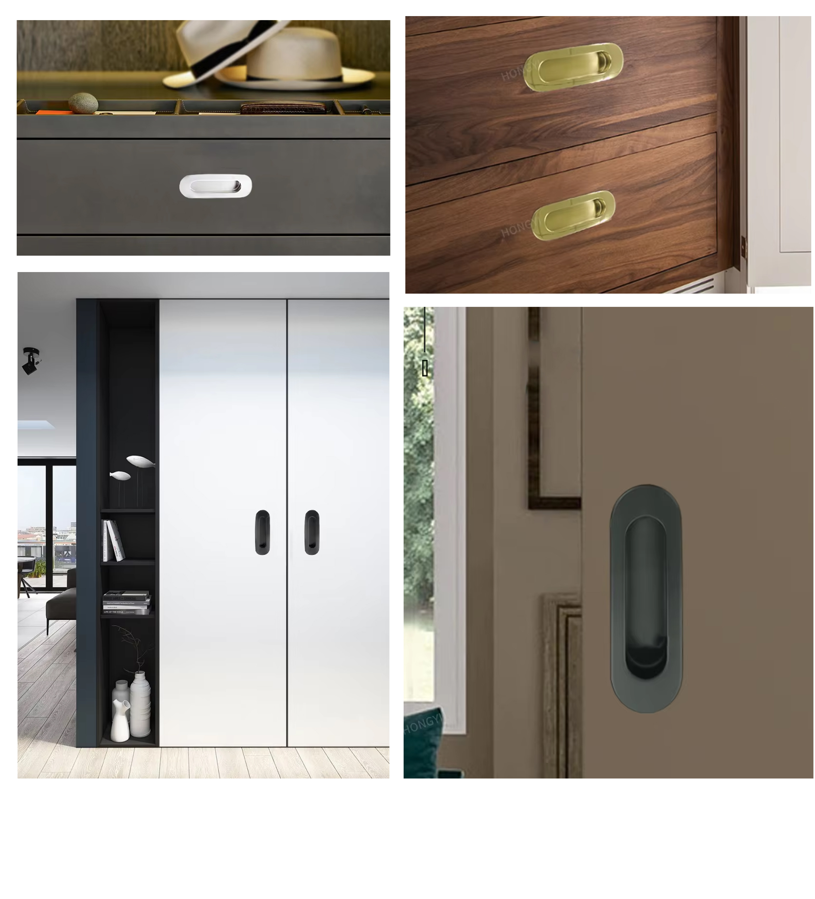 Marcos de puerta de metal de madera tipo multi del ajuste universal de la manija rasante oculta