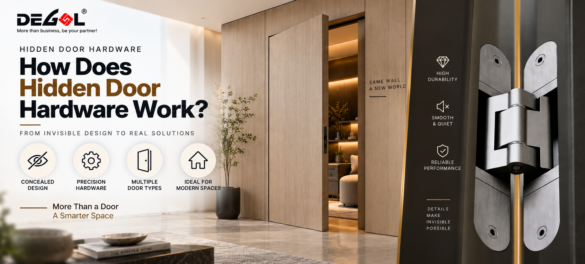 &iquest;C&oacute;mo funcionan los herrajes para puertas ocultas?