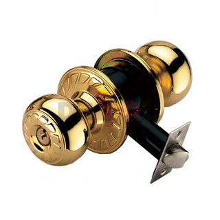 Cerradura de puerta con pomo redondo y doble asa decorada de estilo americano