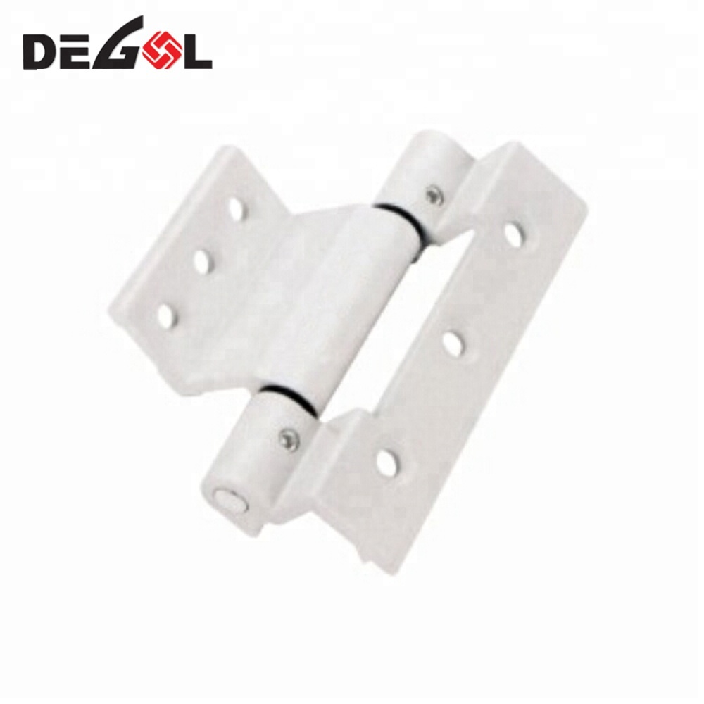 Tipos de venta caliente de aleación de aluminio plateado de trabajo ligero ranura redonda ventana abatible bisagra estancia