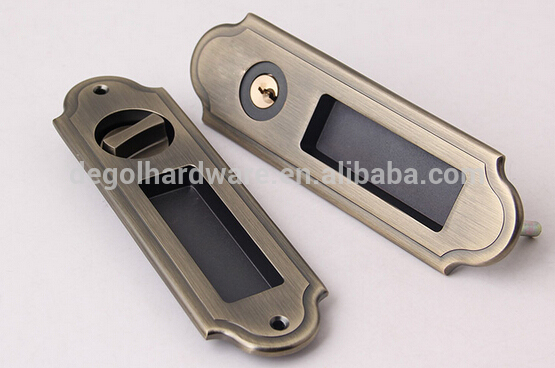 Cerradura de puerta corrediza de madera clásica cerradura de puerta corrediza de aleación de zinc cobre cobre latón antiguo