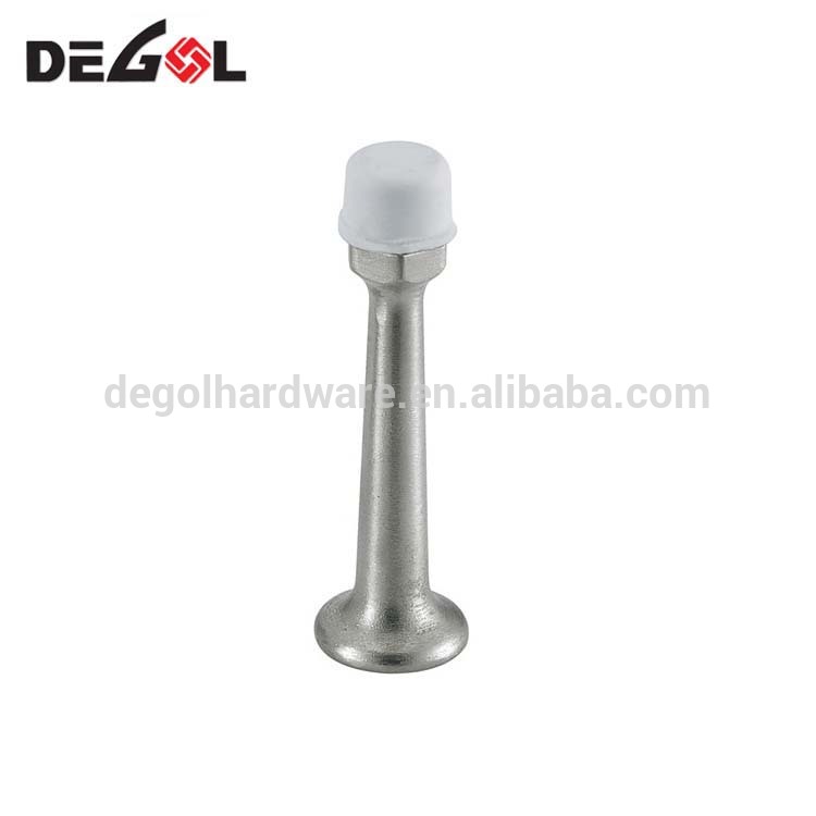 Tope de puerta de goma elegante de acero inoxidable con tornillo